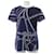 Hermès Camiseta de algodón Hermes Negro Blanco Azul Azul marino Paño
