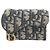 Cartera Compacta Christian Dior Oblique Jacquard Saddle Beige Azul marino