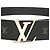Louis Vuitton LV Initials Reversible Leather Black Belt Silvery - view 7