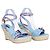 Louis Vuitton Sandali con zeppa in denim Monogram Rosa Blu