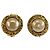 Orecchini CHANEL Vintage Round Logo Gold Plated Faux Pearl D'oro