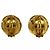 Orecchini CHANEL Vintage Round Logo Gold Plated Faux Pearl D'oro - vista 2