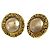 Orecchini CHANEL Vintage Round Logo Gold Plated Faux Pearl D'oro - vista 6