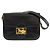 Céline Celine Vintage Carriage Hardware Schultertasche aus schwarzem Leder