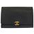 Chanel Coco Mark Black Leather Folding Wallet