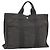 Hermès Borsa HERMES Her LineMM in tela Grigio Argento Auth 190781 Marrone