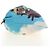 LOEWE Ghibli Kooperation Howl's Moving Castle Pouch Canvas Blau Auth 190232SM - Ansicht 3
