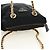 Borsa Tote con Catena PRADA Nylon Nero Oro Auth am12036V D'oro - vista 6