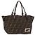 Borsa a Mano FENDI Zucca Canvas Nero Marrone Auth 189369