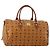 Bolso Boston MCM Vicetos de cuero marrón oro Auth 189352 Castaño Dorado