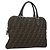 Borsa a Mano FENDI Zucca Canvas Nero Marrone Auth ka4970