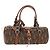 Borsa Christian Dior Trotter Canvas Romantic PVC Marrone Argento Auth 189127M