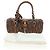 Borsa Christian Dior Trotter Canvas Romantic PVC Marrone Argento Auth 189127M - vista 27