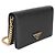 Borsa con patta a catena e logo triangle in Saffiano nero Prada - vista 4