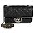 Chanel 26P Black White gesteppte Lammhaut Schultertasche mit CC-Resin-Verschluss Schwarz Weiß