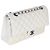 Timeless Borsa Chanel White Quilted Caviar Rainbow Medium Classic Double Flap Bianco - vista 4