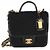 Timeless Borsa Chanel Black Tweed Patent School Memory Mini Top Handle Flap Bag Nero