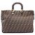 Borsa Fendi Zucca marrone e nera in pelle e tela Nero