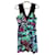 Sandro Kleid mit Blumenprint. Seide Schwarz Mehrfarben