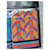 Set di due asciugamani Yves Saint Laurent Nero Blu Multicolore Verde Arancione Porpora  - vista 3