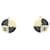 Orecchini a clip Chanel Coco Mark Nero Bianco D'oro