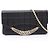 Borsa a tracolla Chanel Chocolate Bar con catena di perle Nero