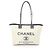 Borsa Tote Chanel Deauville Bianco Blu navy