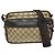 Sac messager Gucci Front Zip Pocket en toile enduite GG Medium Beige