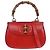 Gucci Vintage Convertible Bamboo Top Handle Leather Medium Rosso