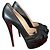 Christian Louboutin Décolleté Platform Peep-Toe Pelle Nera Nero