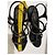 Chanel Sandali in raso nero cristalli tacco lucite - vista 13