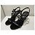 Chanel Sandali in raso nero cristalli tacco lucite - vista 2