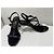 Chanel Sandali in raso nero cristalli tacco lucite - vista 4