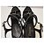 Chanel Sandali in raso nero cristalli tacco lucite - vista 9