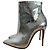 Christian Louboutin So Kate Booty 100 Stivaletti Argento Specchio Martellato