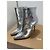 Christian Louboutin So Kate Booty 100 Stivaletti Argento Specchio Martellato - vista 3