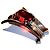 Autre Marque Spilla Clip Crown Trifari Argento Sterling e Vetro Rosso D'oro - vista 2