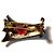 Autre Marque Spilla Clip Crown Trifari Argento Sterling e Vetro Rosso D'oro - vista 8