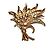 Spilla Swarovski Bouquet Floreale Oro D'oro
