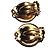 Autre Marque Set Spilla a Cappello e Orecchini Ciner Tono Oro D'oro - vista 9