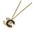 Collana con pendente Chanel 03C Coco Mark con strass D'oro - vista 3