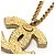Collana con pendente Chanel 03C Coco Mark con strass D'oro - vista 4