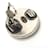 Orecchini a clip CHANEL Coco Mark Circle Button Argento Bianco  - vista 3
