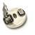 Orecchini a clip CHANEL Coco Mark Circle Button Argento Bianco  - vista 4