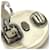 Orecchini a clip CHANEL Coco Mark Circle Button Argento Bianco  - vista 6