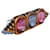 Broche Yves Saint Laurent YSL Triple Stone Doré  - vue 2