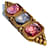 Broche Yves Saint Laurent YSL Triple Stone Doré  - vue 3