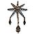 Broche Rochas Paris Starburst em strass Preto
