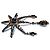 Broche Rochas Paris Starburst em strass Preto - vista 2
