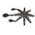 Broche Rochas Paris Starburst em strass Preto - vista 3